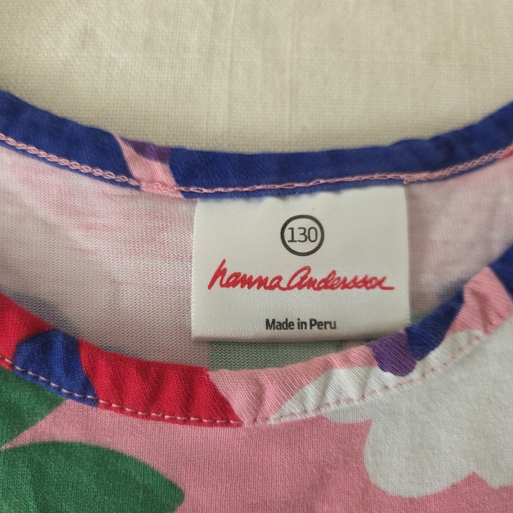 Hanna Andersson Colorful Floral Kids Dress 100% Cotton Girls 8 Size 130 - Picture 4 of 11
